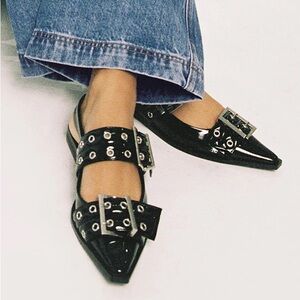 Princess Polly Therapy Matilda Flats Black